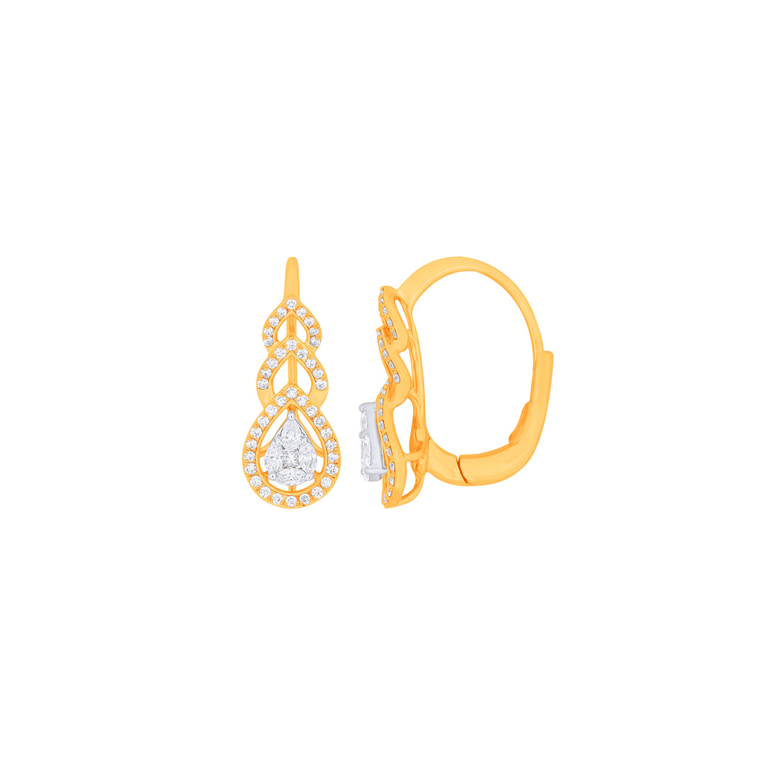 0.71Ct VVS/FG Diamond Earrings in 18K Gold