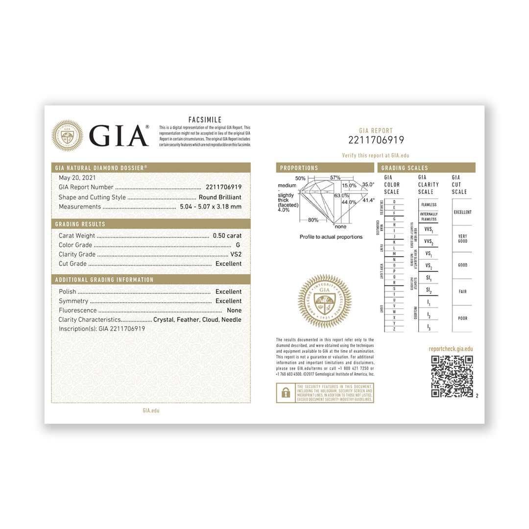 1.00CTW VS2/G GIA Certified Diamond Solitaire Earrings in 18K White Gold