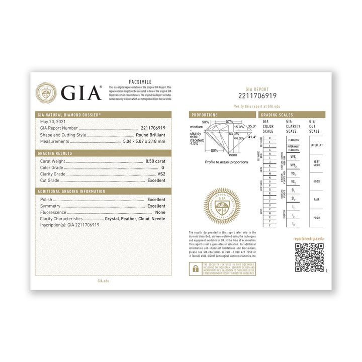 1.00CTW VS2/G GIA Certified Diamond Solitaire Earrings in 18K White Gold