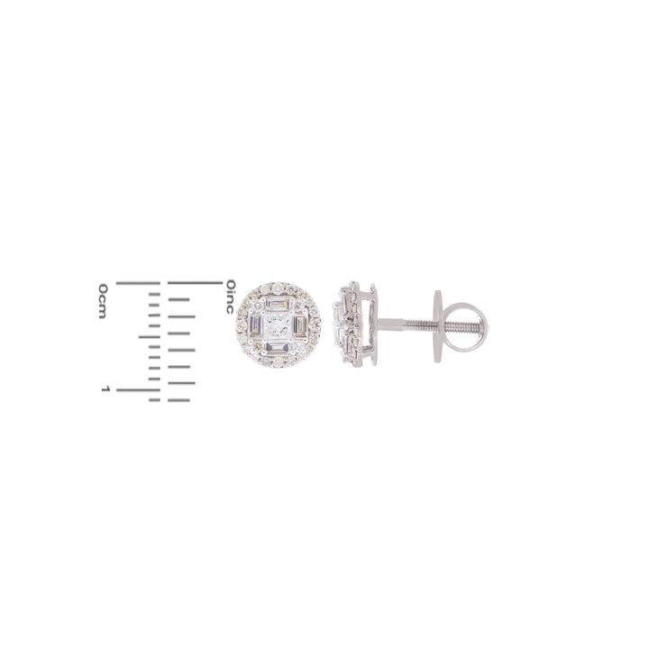0.84Ct VS/SI-GHI Diamond Earrings in 18K White Gold