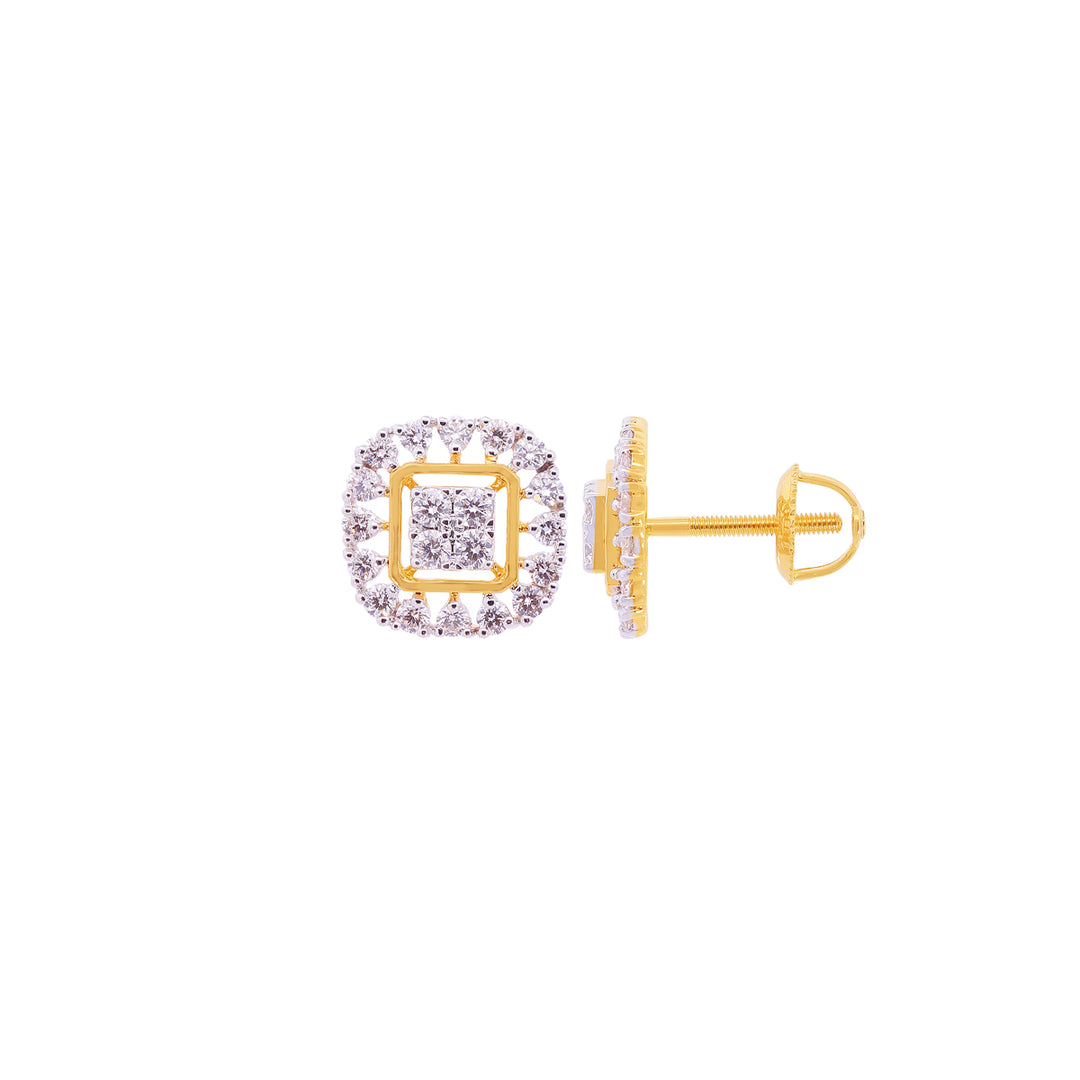 0.93Ct VVS/FG Diamond Earrings in 18K Gold