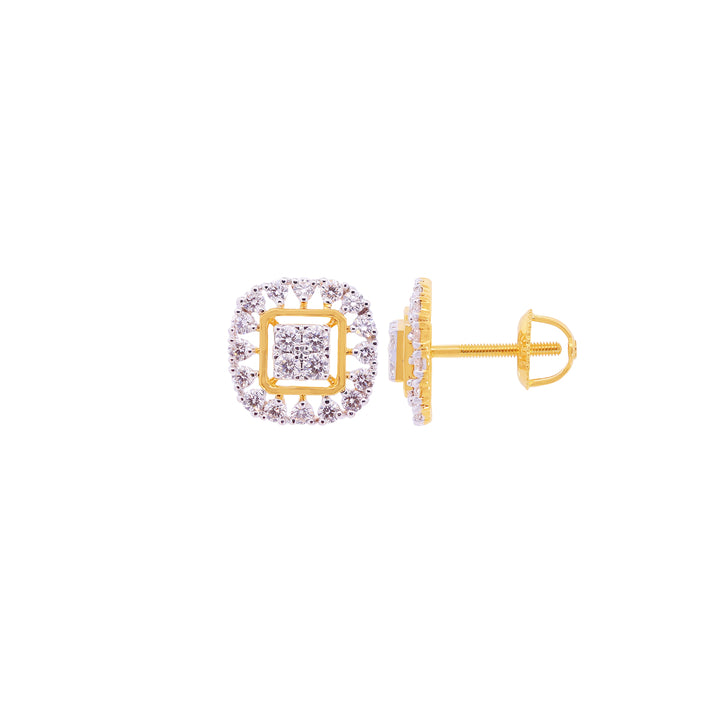 0.93Ct VVS/FG Diamond Earrings in 18K Gold