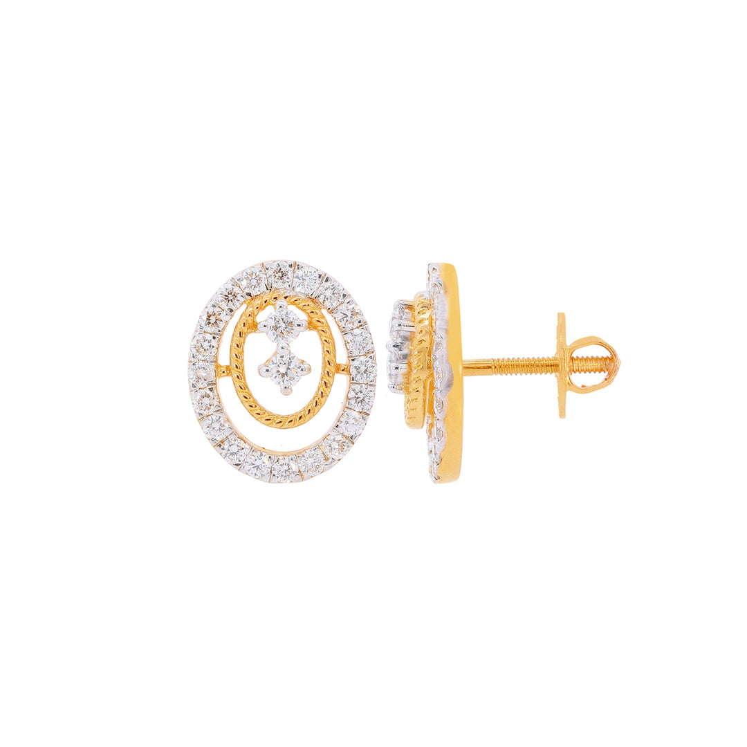 0.87Ct VVS/FG Diamond Earrings in 18K Gold