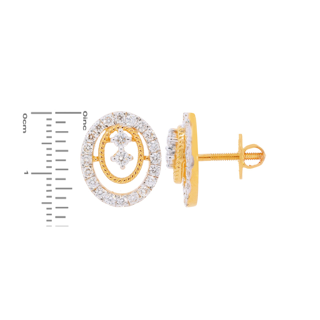 0.87Ct VVS/FG Diamond Earrings in 18K Gold