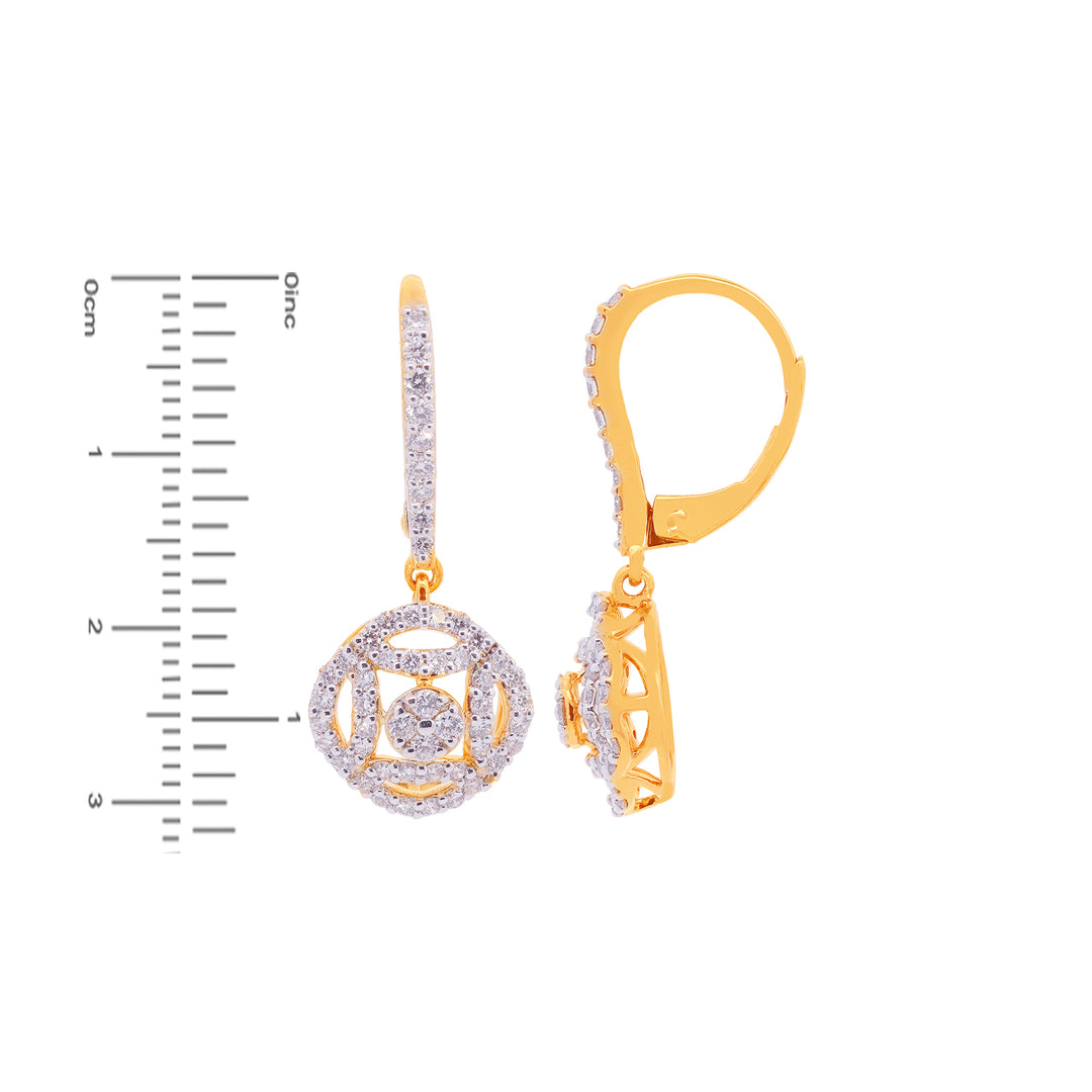 0.94Ct VVS/FG Diamond Clipon Earrings in 18K Gold