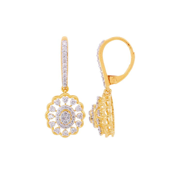 0.89Ct VVS/FG Diamond Clipon Earrings in 18K Gold