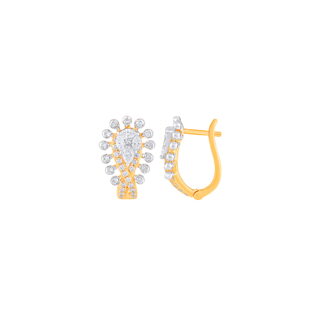 0.89Ct VVS/FG Diamond Clipon Earrings in 18K Gold