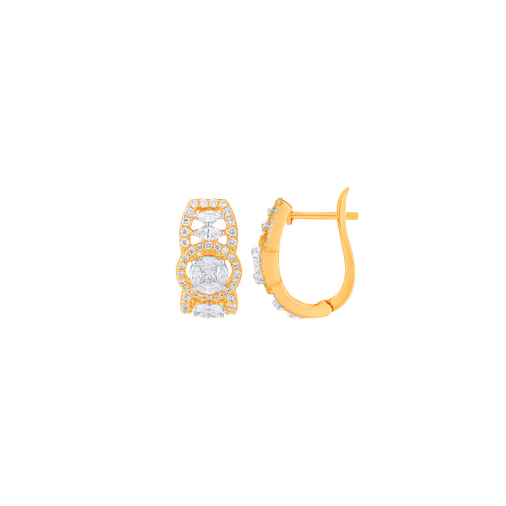0.96Ct VVS/FG Diamond Clipon Earrings in 18K Gold