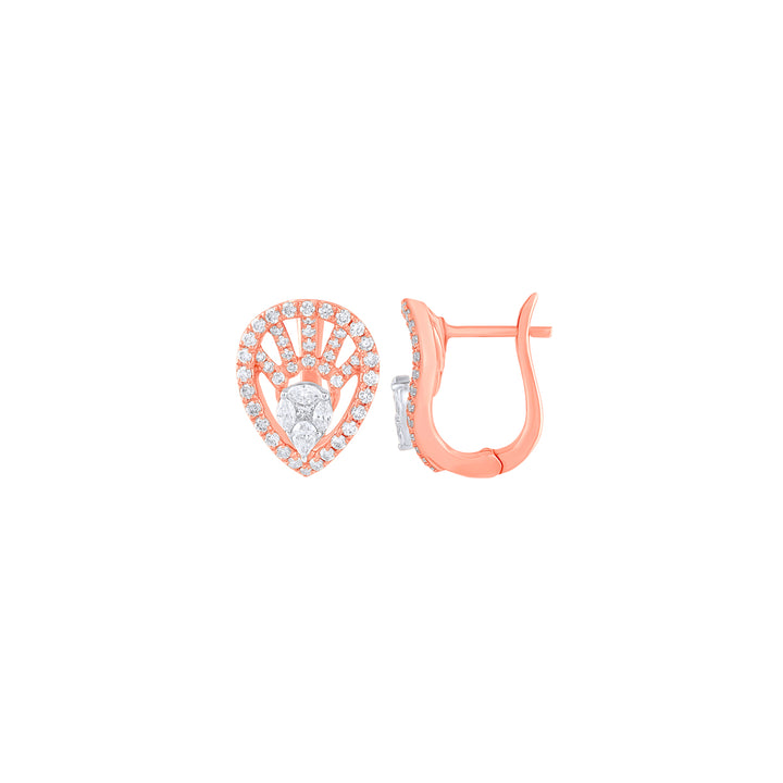 0.93Ct VVS/FG Diamond Clipon Earrings in 18K Rose Gold