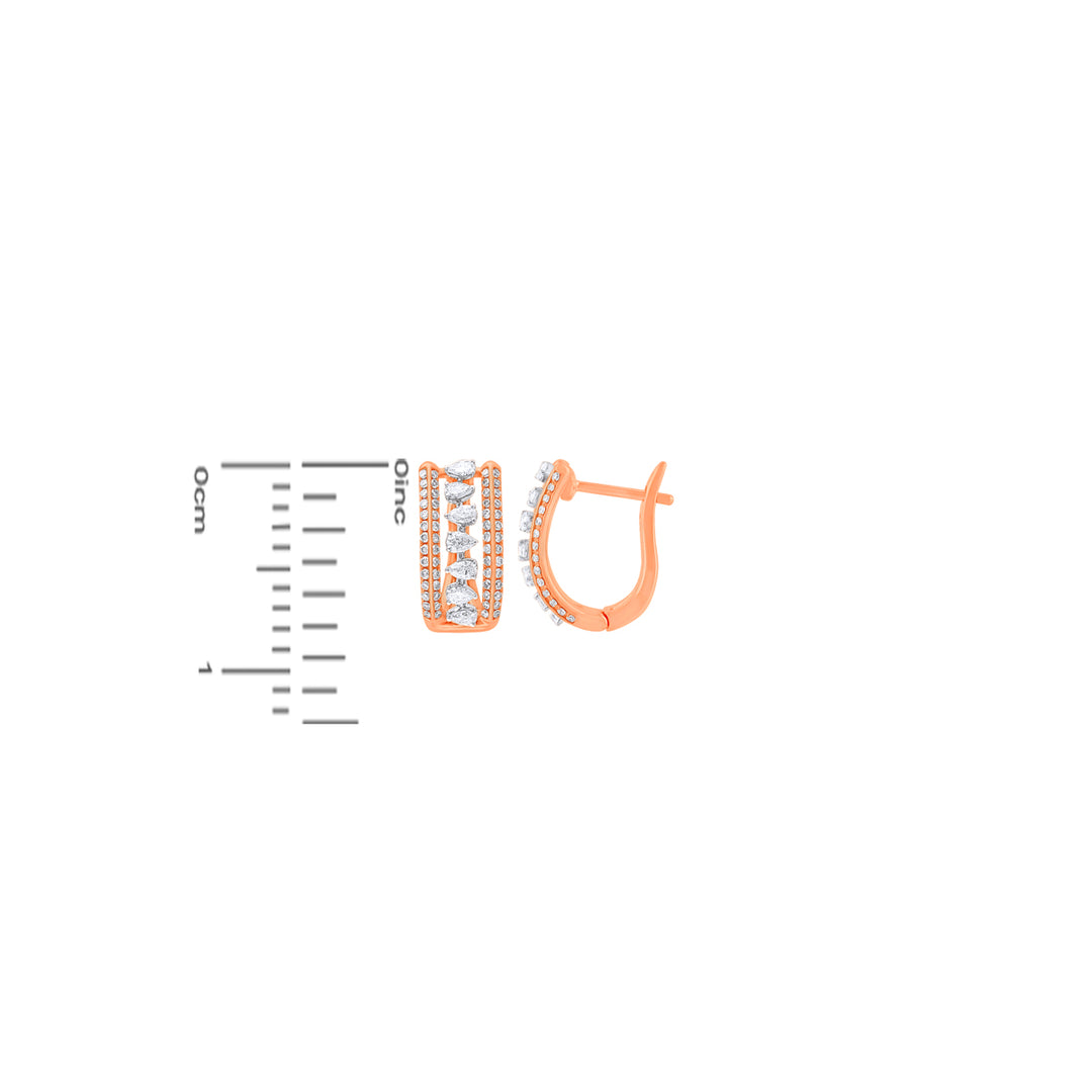 0.85Ct VVS/FG Diamond Clipon Earrings in 18K Rose Gold