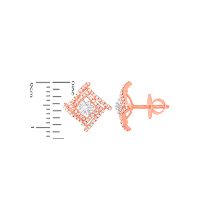 0.77Ct VVS/FG Diamond Earrings in 18K Rose Gold