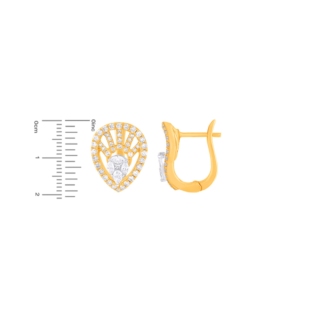 1.00Ct VVS/FG Diamond Clipon Earrings in 18K Gold