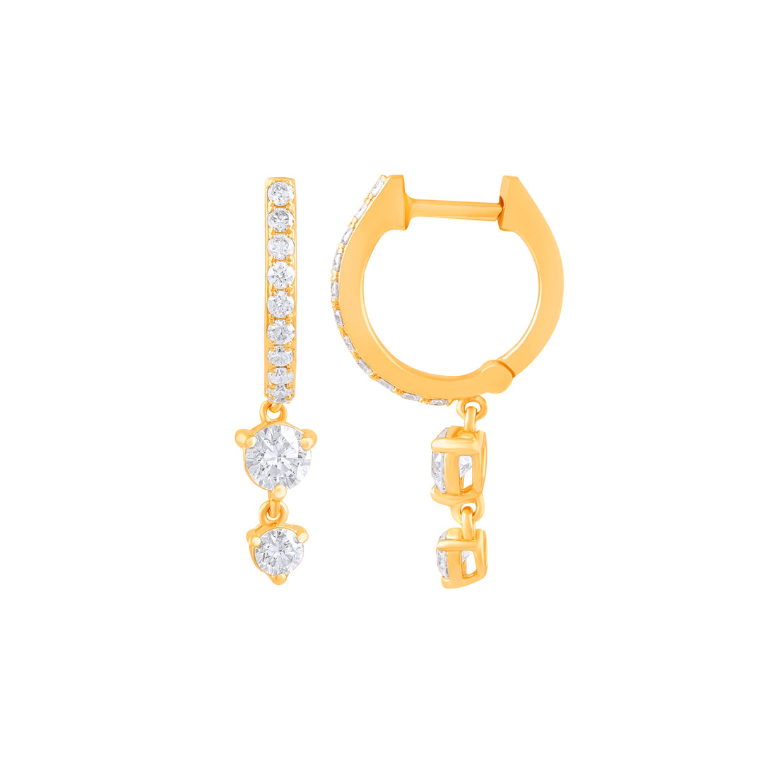 0.84Ct VVS/FG Diamond Bali/Hoops in 18K Gold
