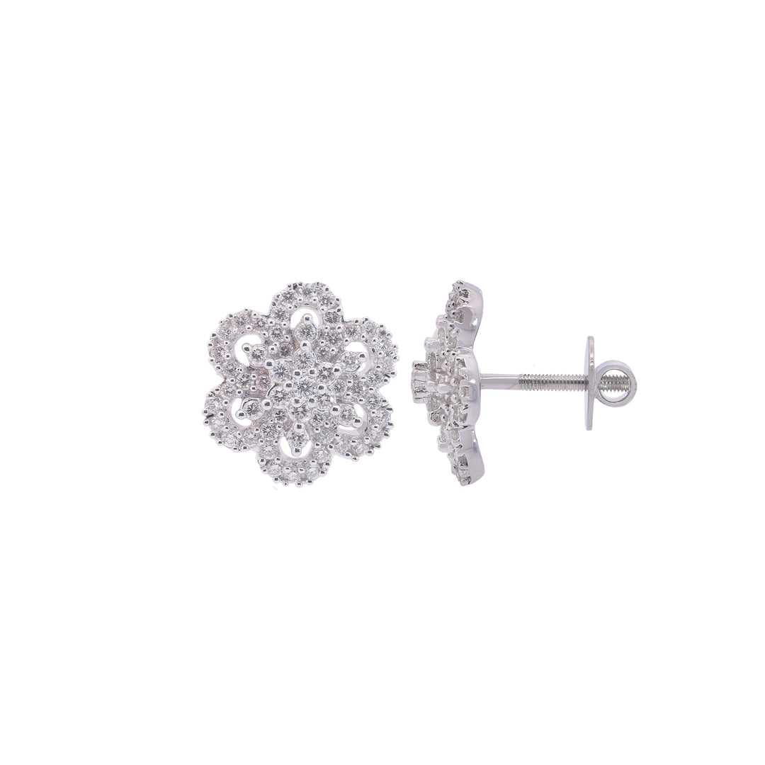 1.11Ct VVS/FG Diamond Earrings in 18K White Gold