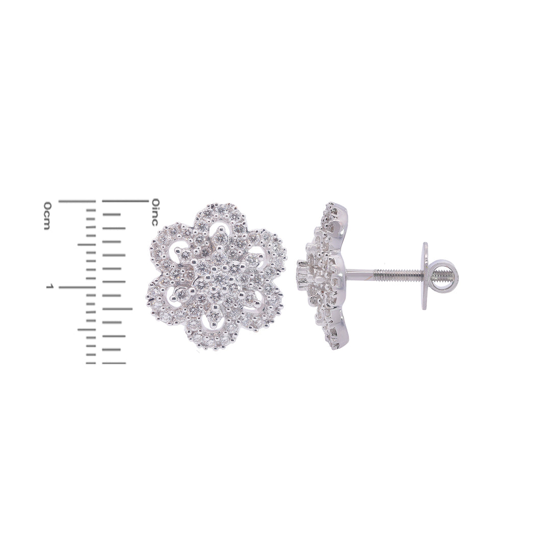 1.11Ct VVS/FG Diamond Earrings in 18K White Gold