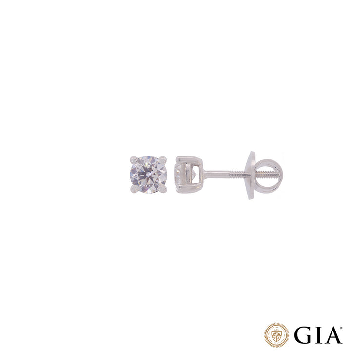 1.29CTW VS1/H GIA Certified Diamond Earrings  in 18K White Gold