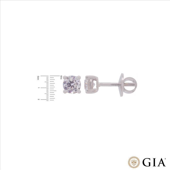 1.29CTW VS1/H GIA Certified Diamond Earrings  in 18K White Gold