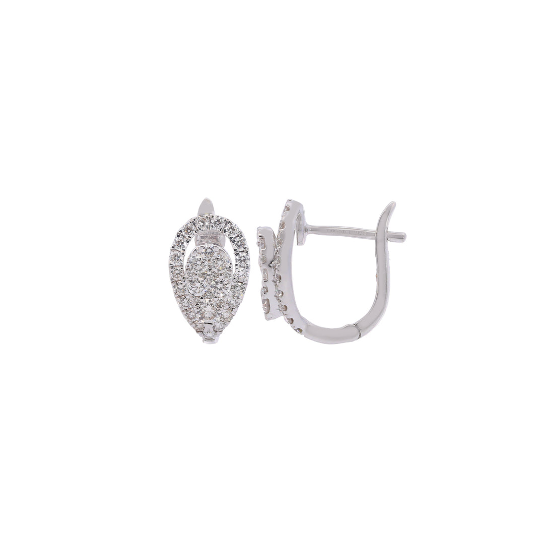 1.06Ct VVS/FG Diamond Clipon Earrings in 18K White Gold