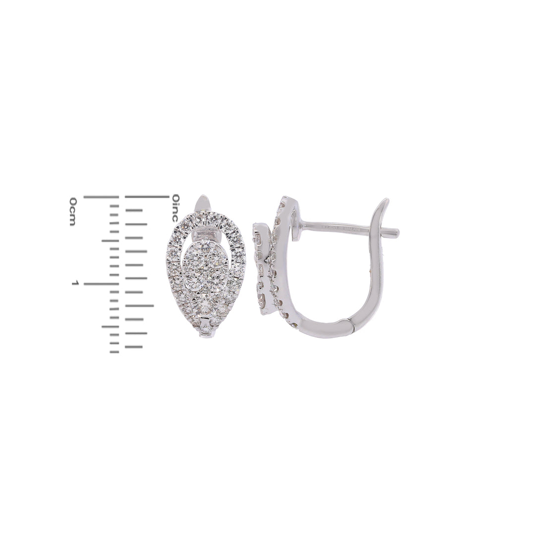 1.06Ct VVS/FG Diamond Clipon Earrings in 18K White Gold