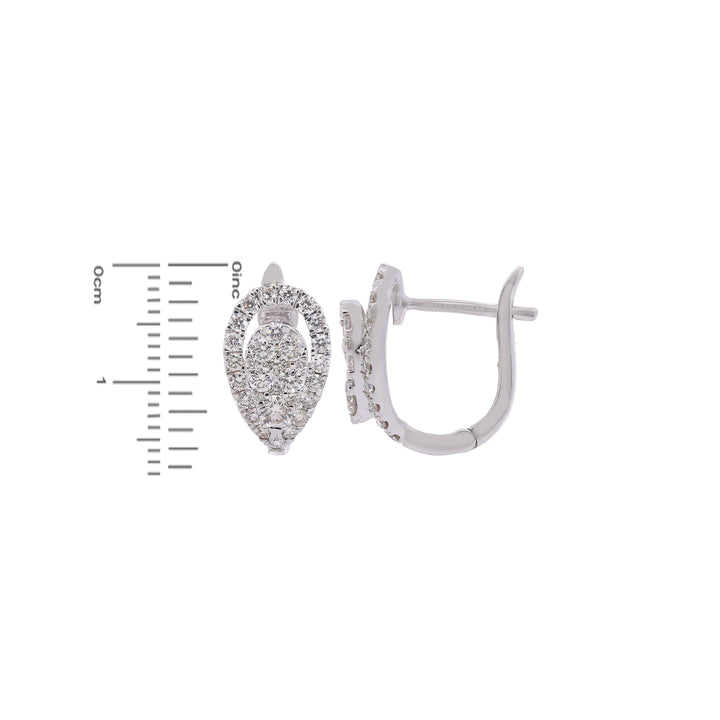 1.06Ct VVS/FG Diamond Clipon Earrings in 18K White Gold