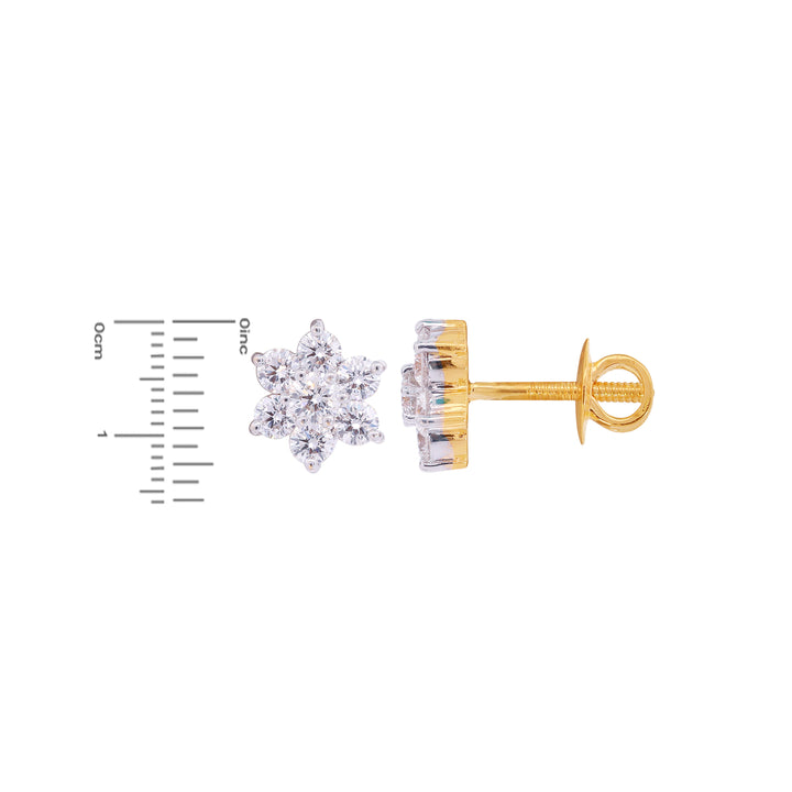 1.34Ct VVS/FG Diamond Earrings in 18K Gold