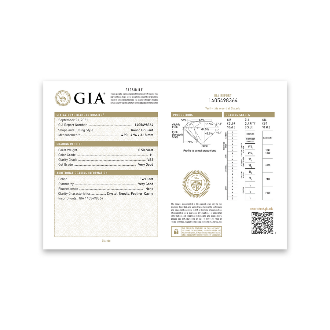 1.49CTW VS2/H GIA Certified Diamond Earrings  in 18K Gold