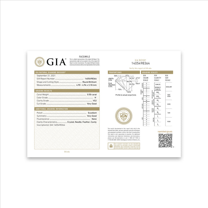 1.49CTW VS2/H GIA Certified Diamond Earrings  in 18K Gold
