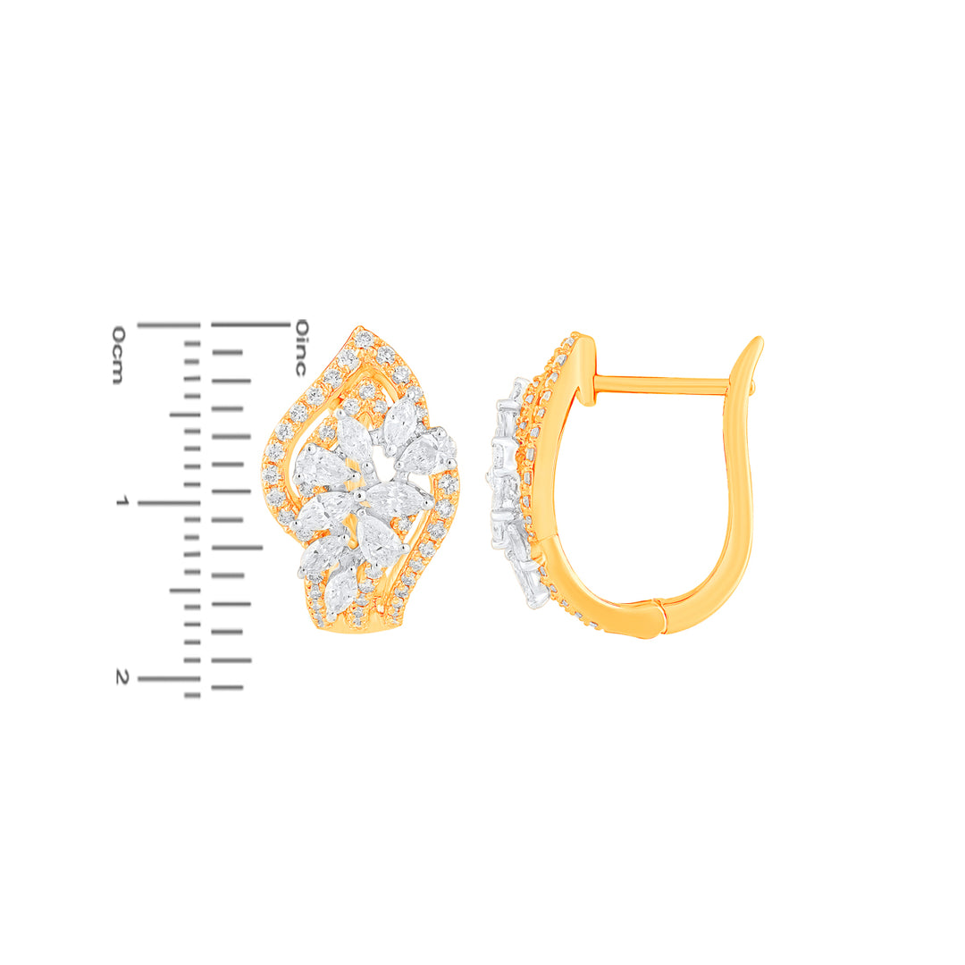 1.09Ct VVS/FG Diamond Clipon Earrings in 18K Gold
