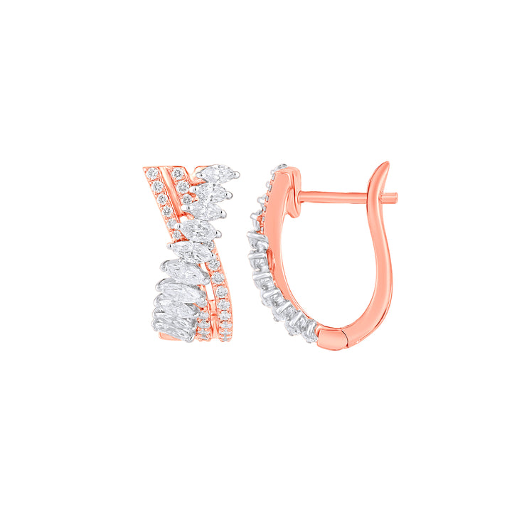 1.04Ct VVS/FG Diamond Clipon Earrings in 18K Rose Gold
