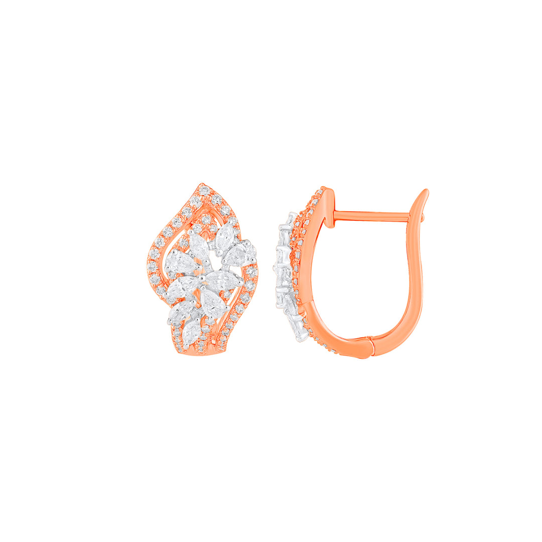 1.03Ct VVS/FG Diamond Clipon Earrings in 18K Rose Gold