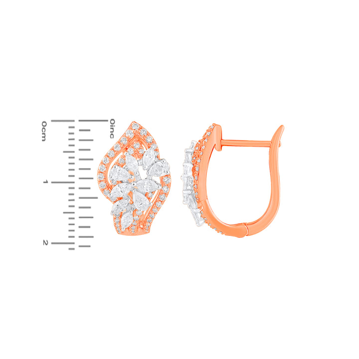 1.03Ct VVS/FG Diamond Clipon Earrings in 18K Rose Gold