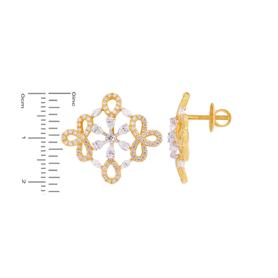 1.76Ct VVS/FG Diamond Earrings in 18K Gold