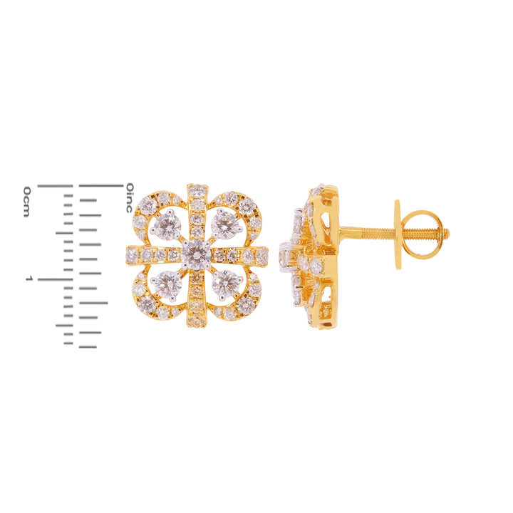 1.71Ct VS-SI/HI Diamond Earrings in 18K Gold