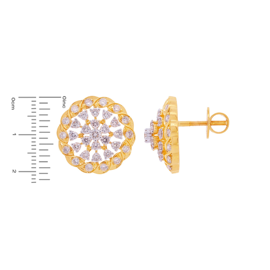 1.81Ct VS/GHI Diamond Earrings in 18K Gold