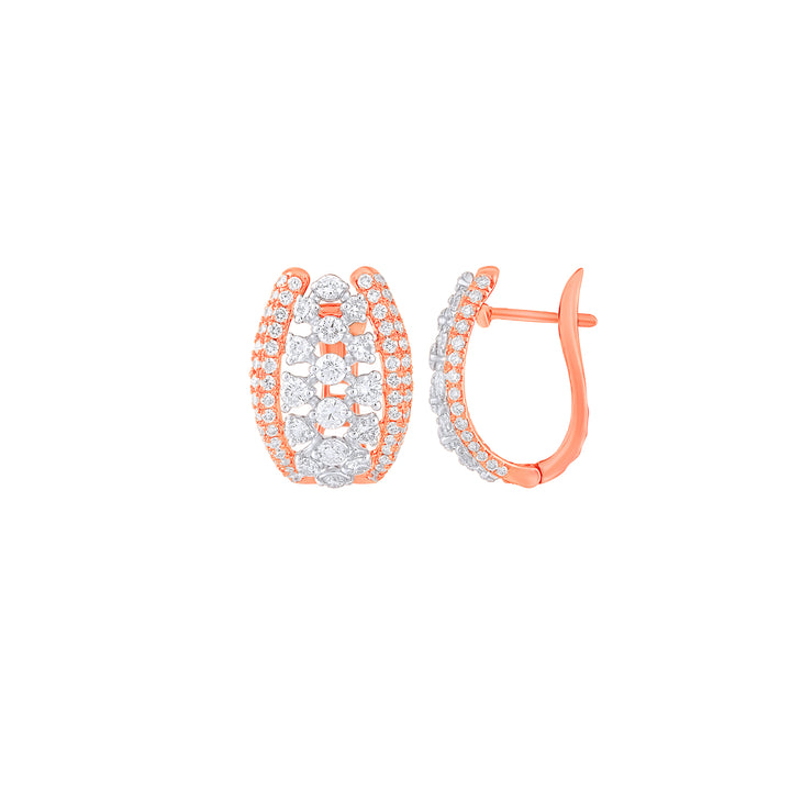1.51Ct VVS/FG Diamond Clipon Earrings in 18K Rose Gold
