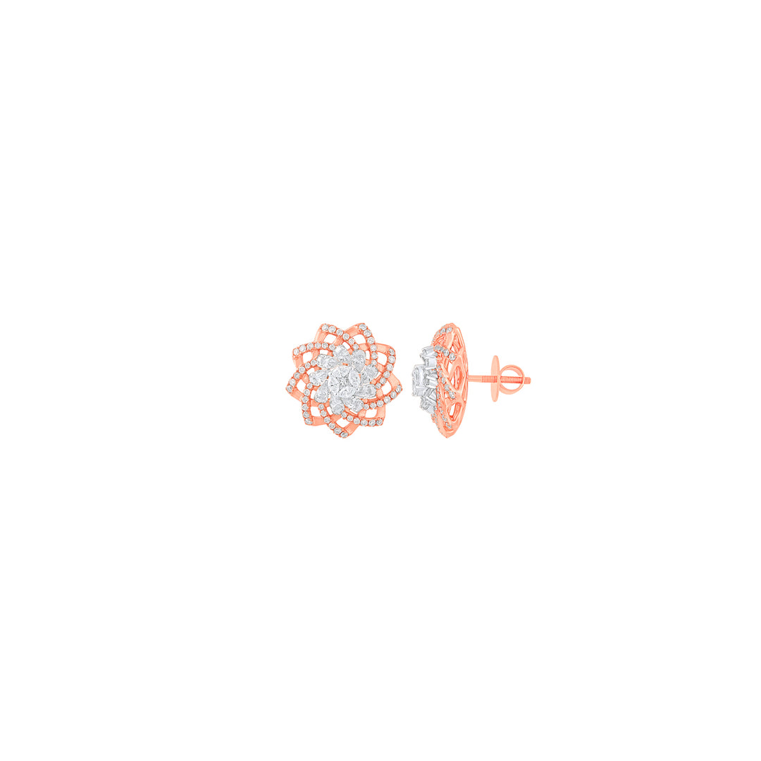1.72Ct VVS/FG Diamond Earrings in 18K Rose Gold