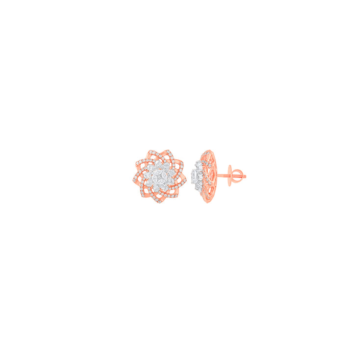 1.72Ct VVS/FG Diamond Earrings in 18K Rose Gold