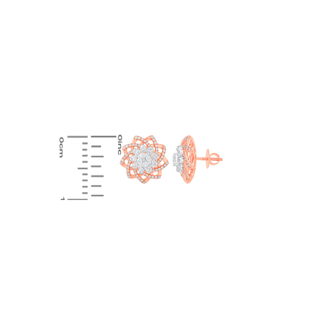 1.72Ct VVS/FG Diamond Earrings in 18K Rose Gold