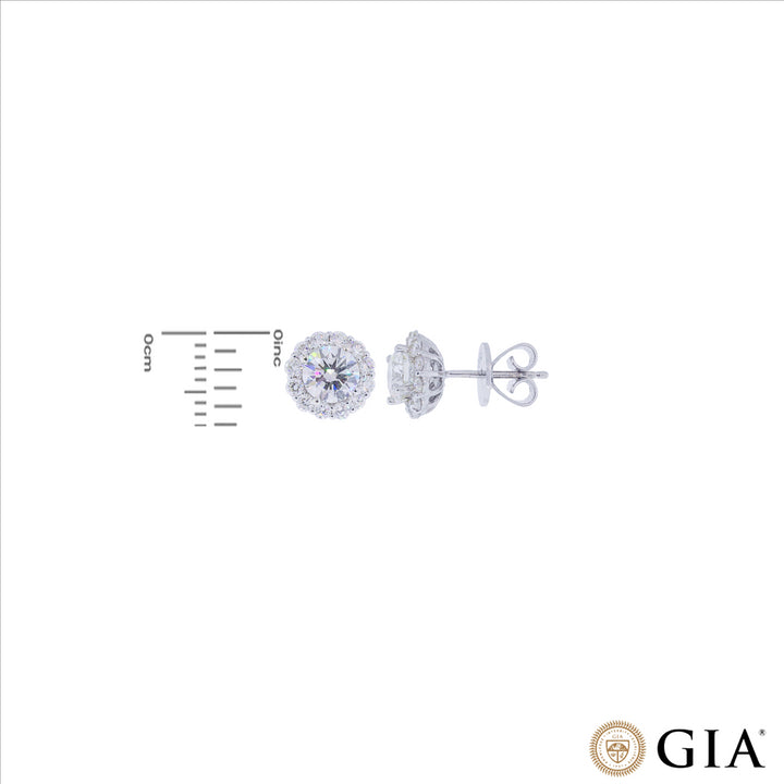 2.01CTW VVS2F GIA Certified Diamond Earrings in 18K White Gold