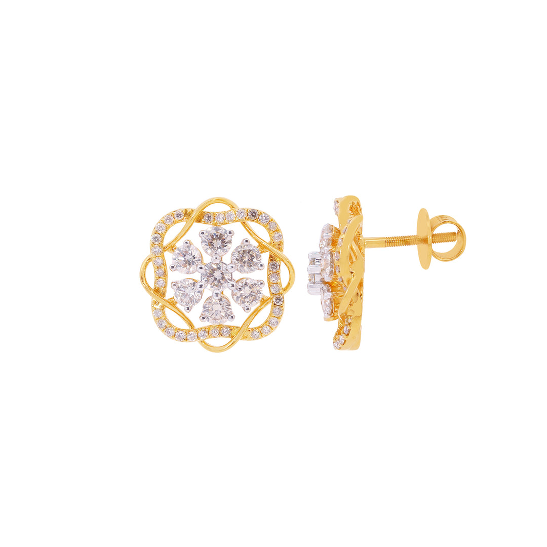 2.74Ct VS-SI/HI Diamond Earrings in 18K Gold