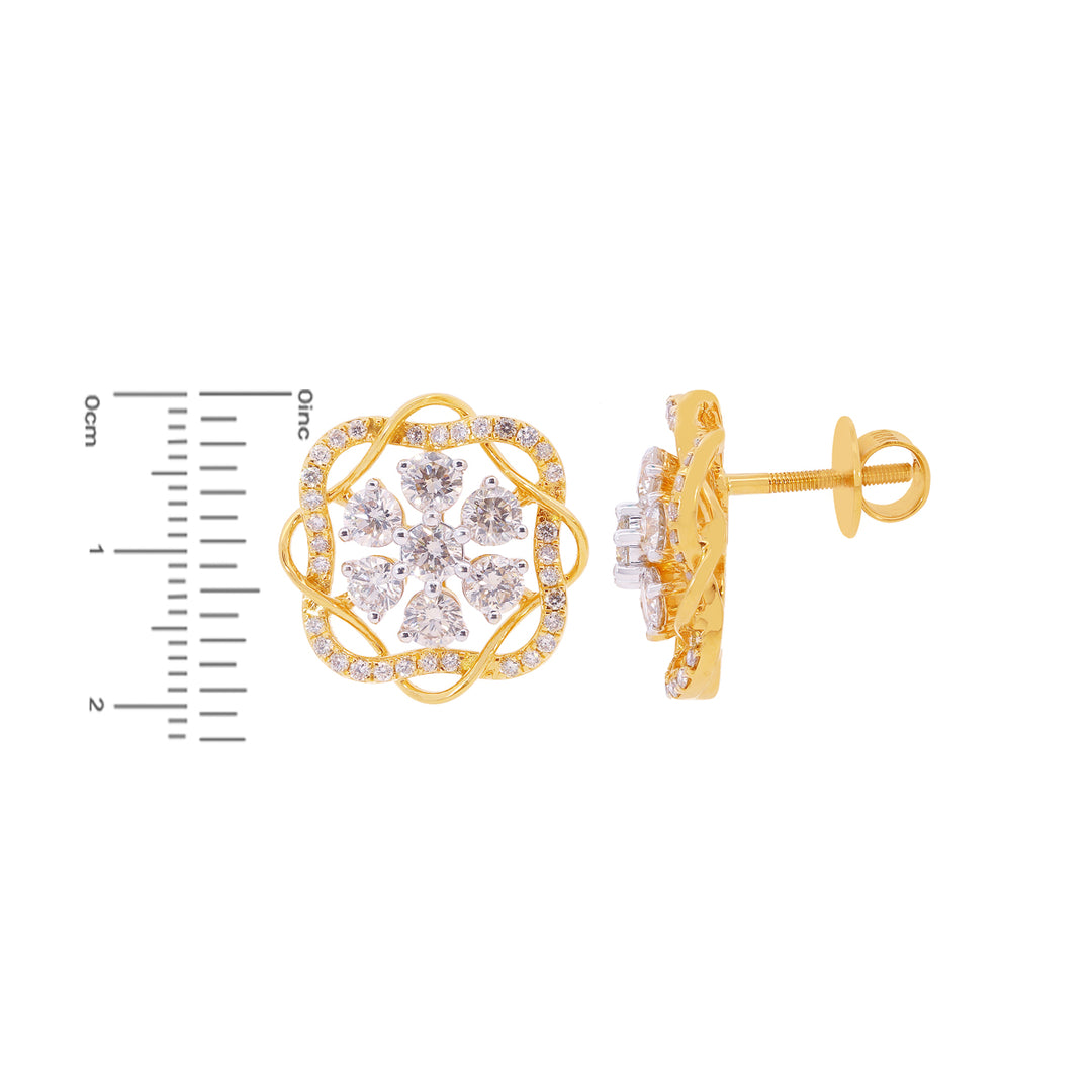 2.74Ct VS-SI/HI Diamond Earrings in 18K Gold