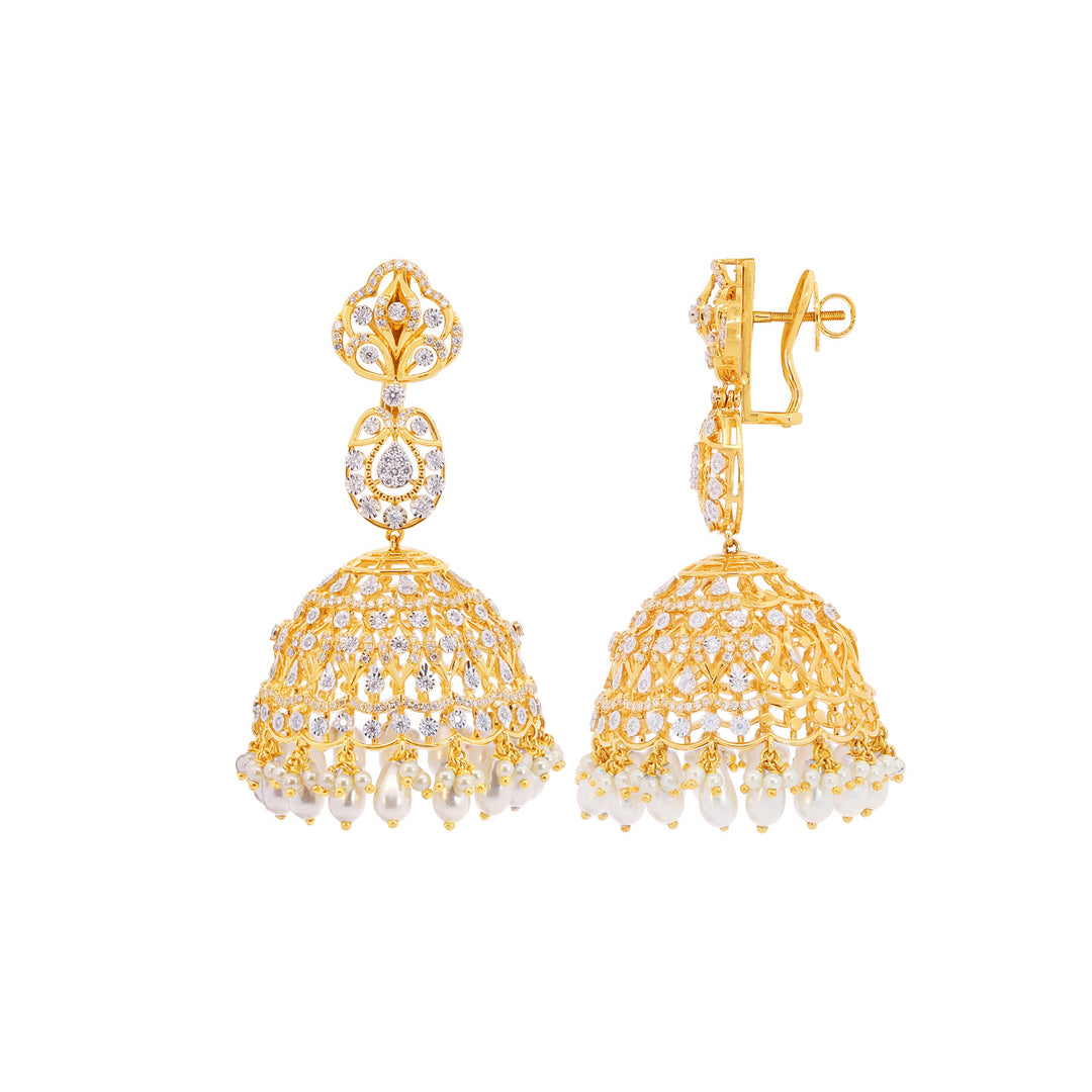 2.79Ct VVS/FG Diamond Jhumkha in 18K Gold