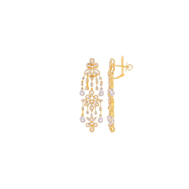 2.15Ct VVS/FG Diamond Long Earrings in 18K Gold