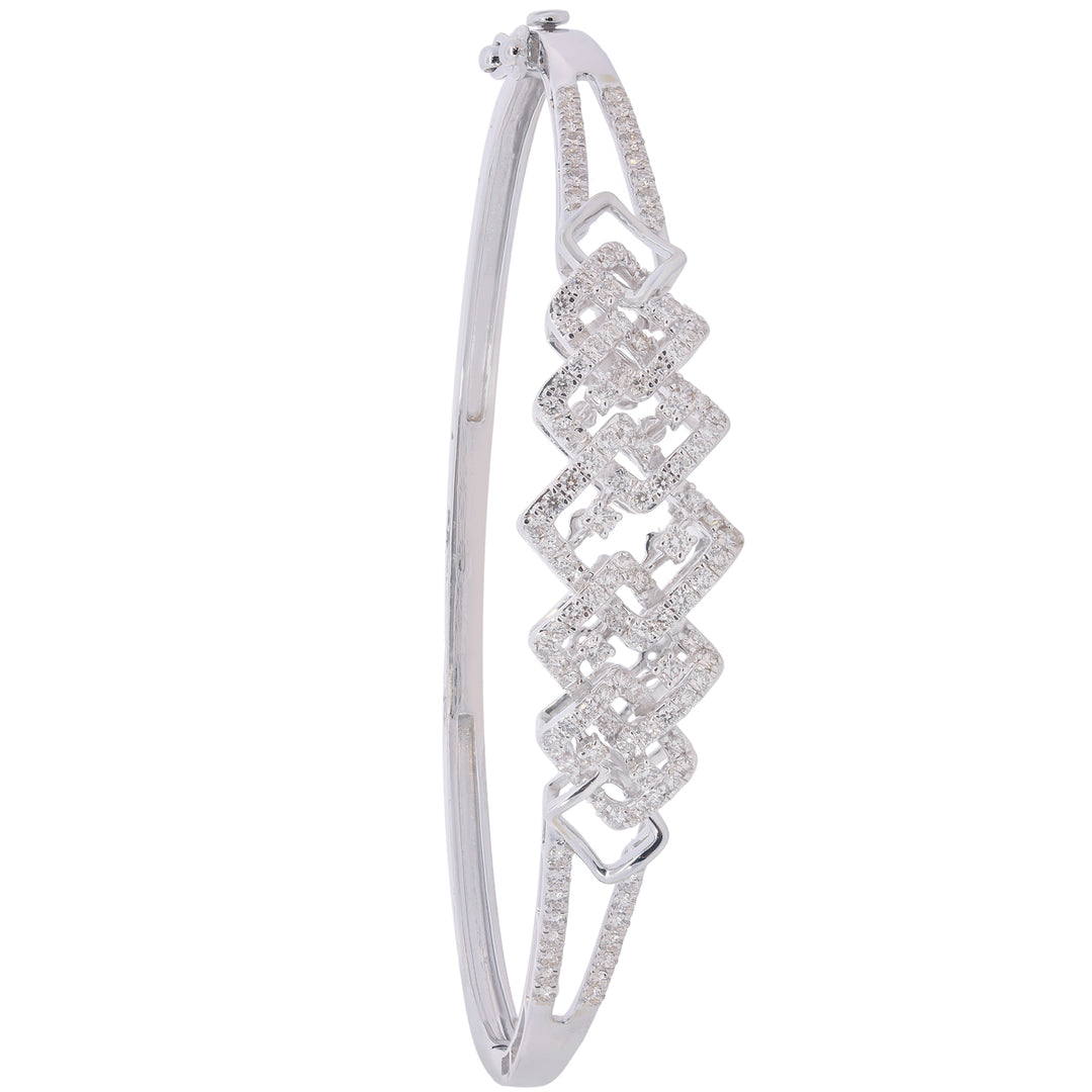 0.99Ct VVS/FG Diamond Bangle Bracelet in 18K White Gold