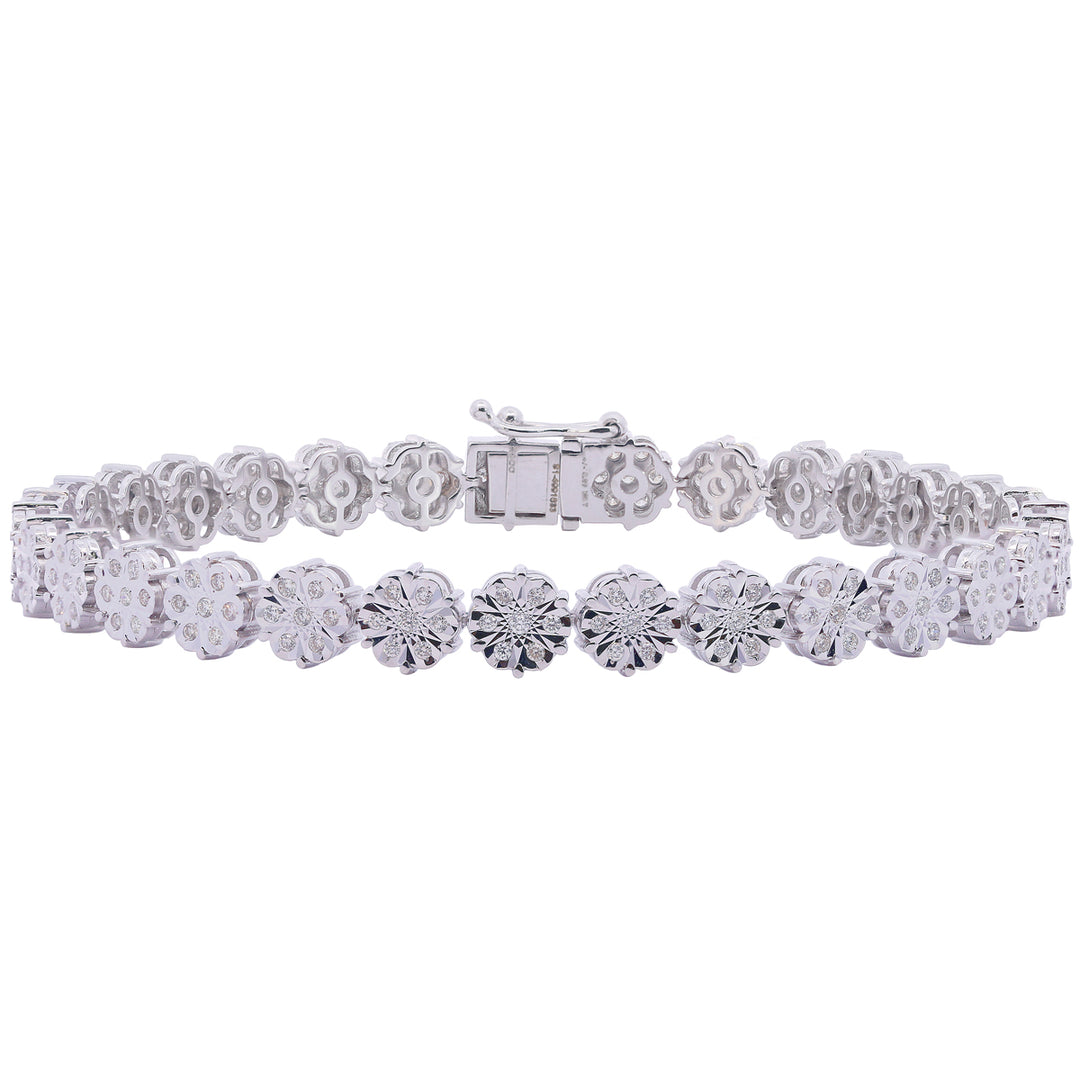 0.89Ct VVS/FG Diamond Bracelet in 18K White Gold