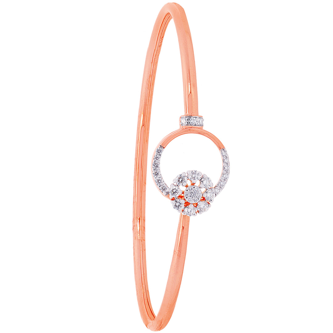 0.38Ct VVS/EF Diamond Bangle Bracelet in 18K Rose Gold