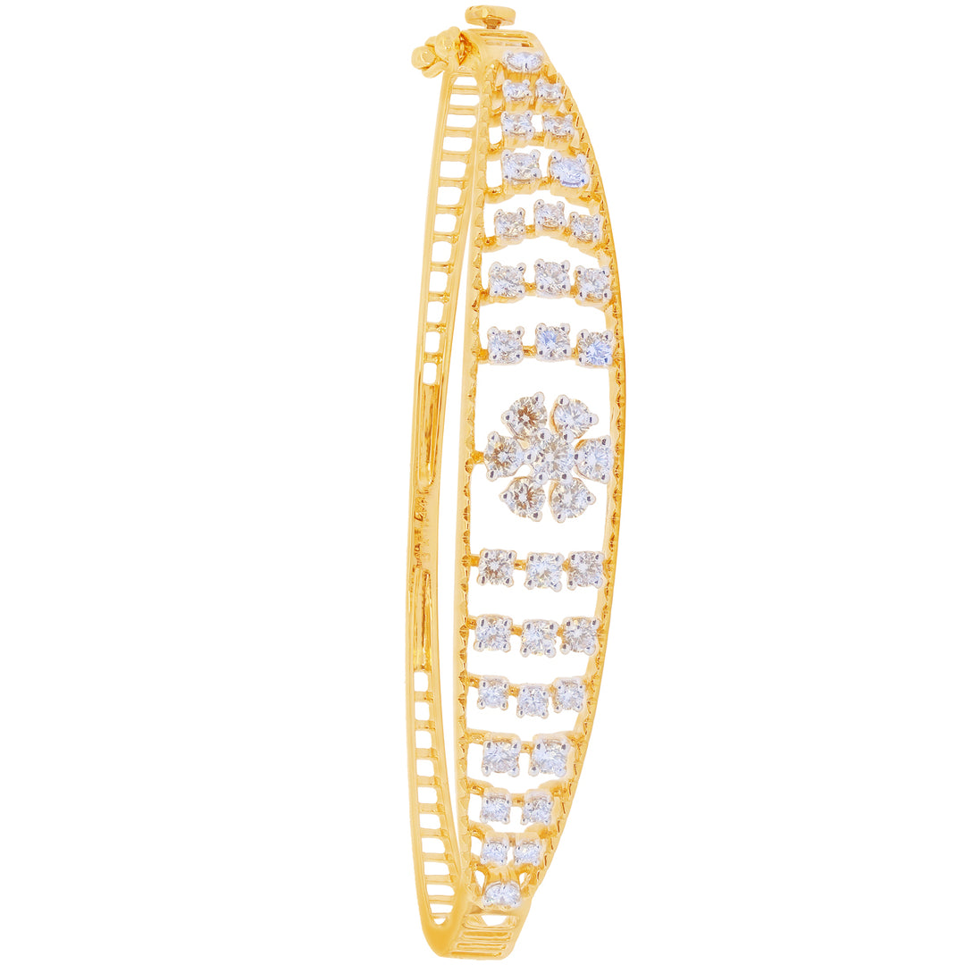 1.44Ct VVS/FG Diamond Bangle Bracelet in 18K Gold