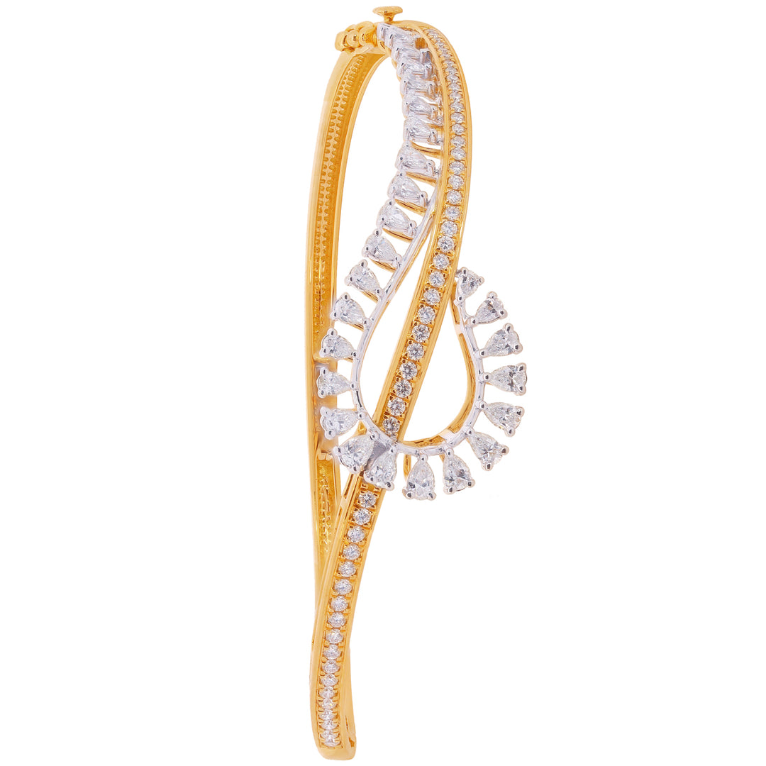1.55Ct VVS/GH Diamond Bangle Bracelet in 18K Gold