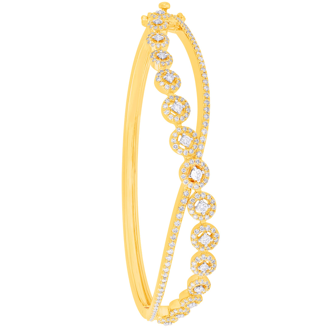 1.38Ct VVS/FG Diamond Bangle Bracelet in 18K Gold