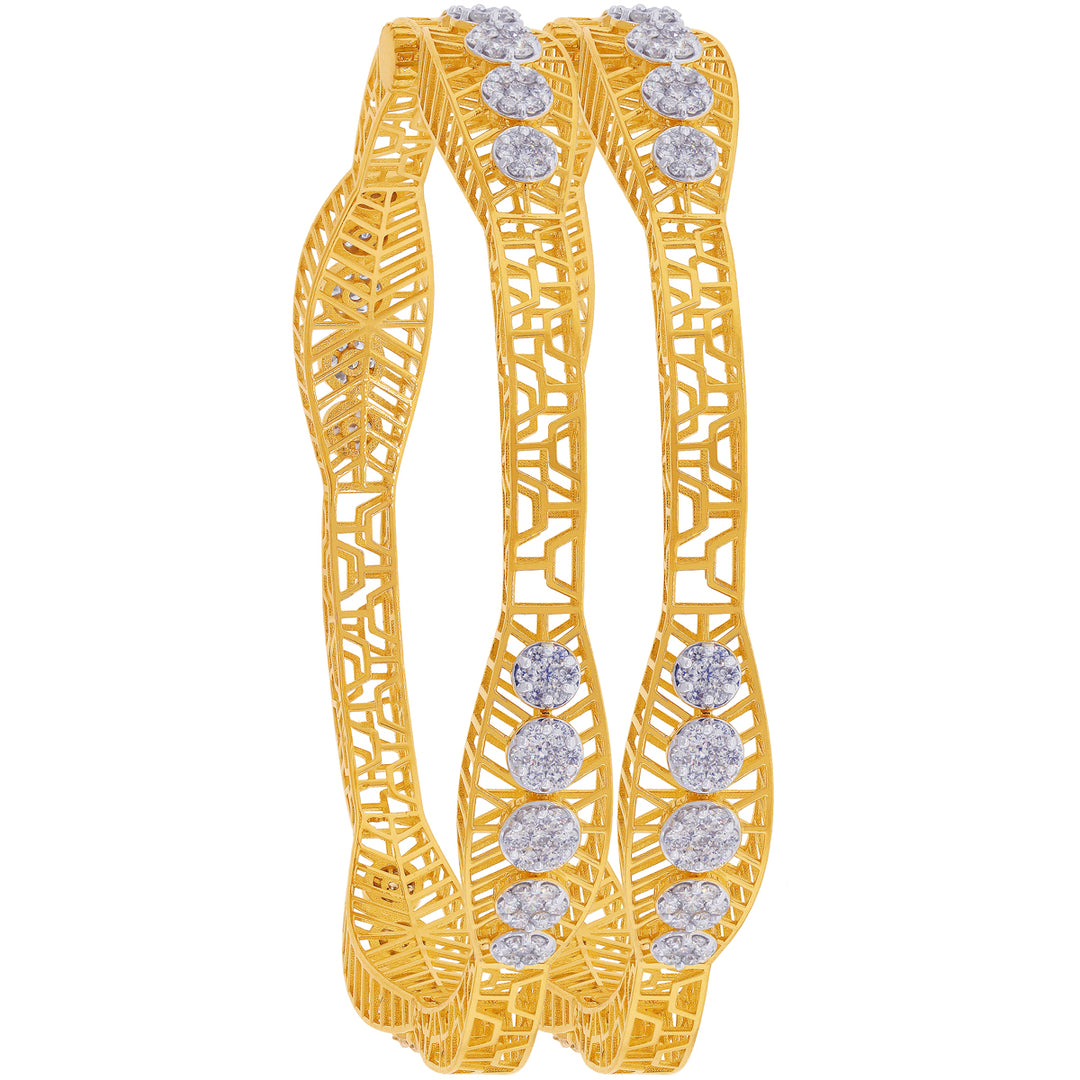 3.39Ct VVS/FG Diamond Set of 2pcs Bangle in 18K Gold